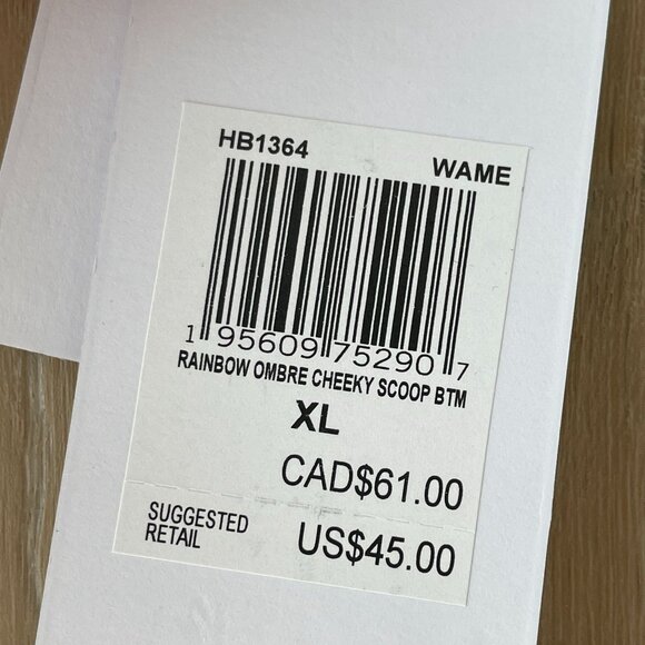 NEW Hurley Womens XL Rainbow Ombre Cheeky Scoop Bikini Bottom Swimwear - Picture 3 of 11